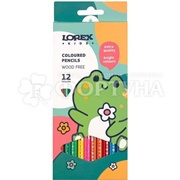 Карандаши цветные LOREX KIDS  12 цветов,трехгр,пластик