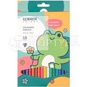 Карандаши цветные LOREX KIDS 18 цветов,трехгр,пластик