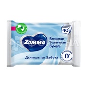 Туалетная бумага ZEMMA 40 шт Деликатная забота влажная