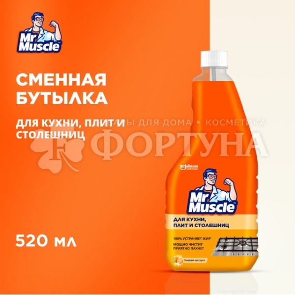 Моющее средство Мистер Мускул 520 мл Энергия цитруса запасной блок