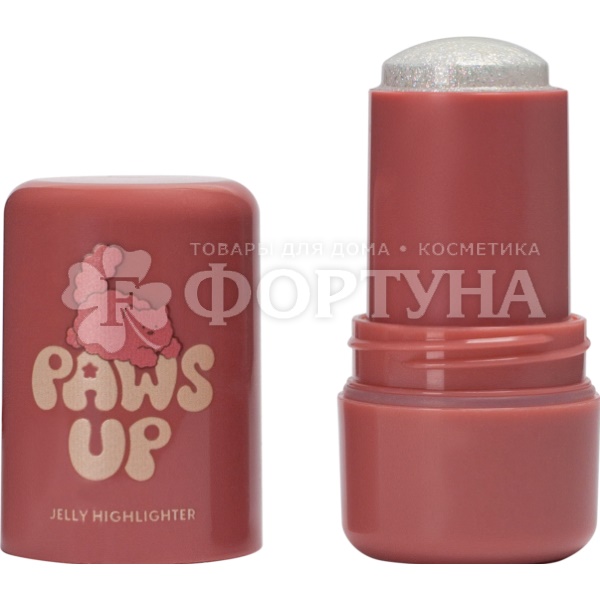 Хайлайтер-желе Love Generation Paws Up тон 01, серебристый с разноцветными частицами