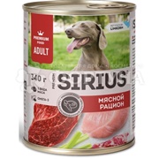 Корм для животных SIRIUS 340 г для взр. собак мясной рацион ж/б