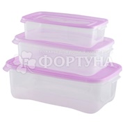 Контейнер 0,7 л Комплект СВЧ 3шт ''Каскад'' Прямоугольный