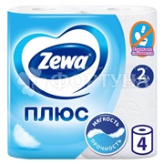 Туалетная бумага Zewa 4 шт Plus белая 2х-слойная
