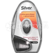 Губка-блеск для обуви Silver 6 мл с дозатором Черный