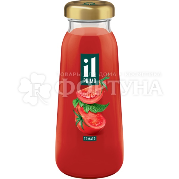 Сок IL PRIMO 0,2 л томатный с солью с мякотью восстановленный, стеклянная бутылка
