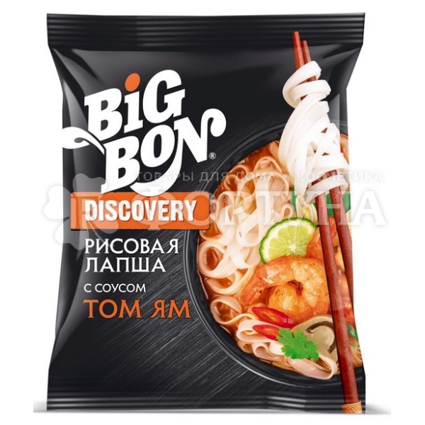 Лапша быстрого приготовления BIGBON 65 г рисовая по-тайски Том Ям