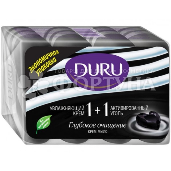 Туалетное мыло DURU Soft Sensations 4*90 г Активированный уголь