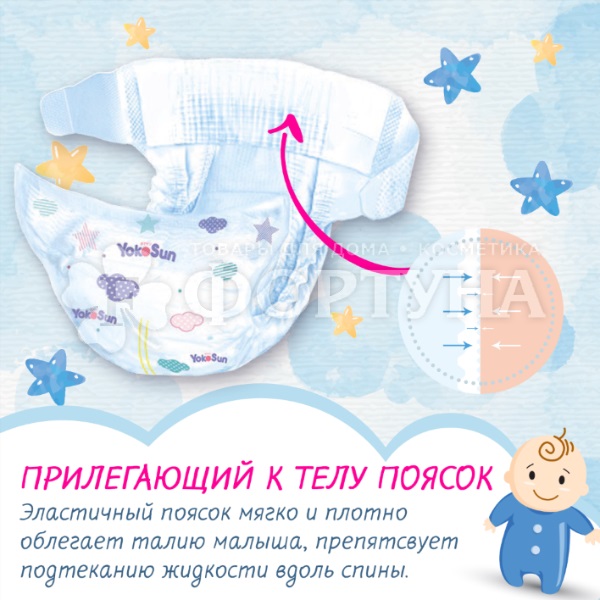 Подгузники Yokosun 22 шт M (5-10кг)