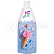 Крем-гель для душа Milk Ice-cream 800 мл Молоко и земляника