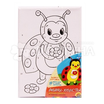 Холст 10*15 см Божья коровка