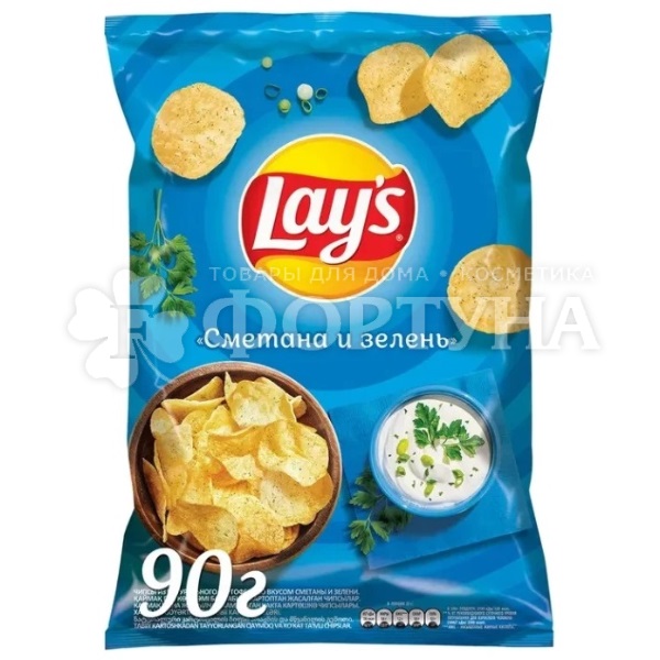 Чипсы Lays 90 г Сметана и зелень