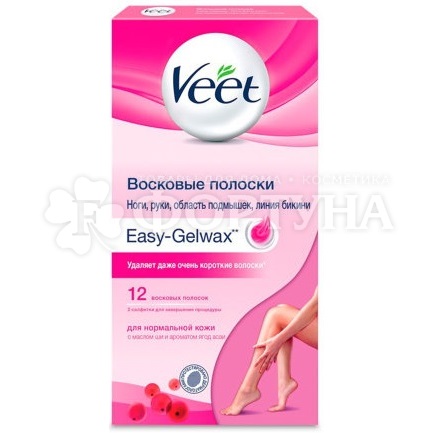 Восковые полоски Veet 50 г для нормальной кожи 12 шт