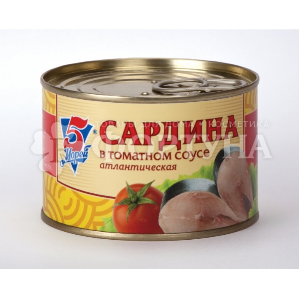 Консервы рыбные 5Морей 250 г Сардина в томатном соусе ключ