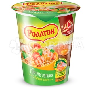 Лапша быстрого приготовления Роллтон 70 г со вкусом курицы ''Цезарь''