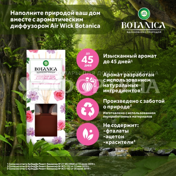 Ароматический диффузор Airwick BOTANICA 80 мл Алтайская роза
