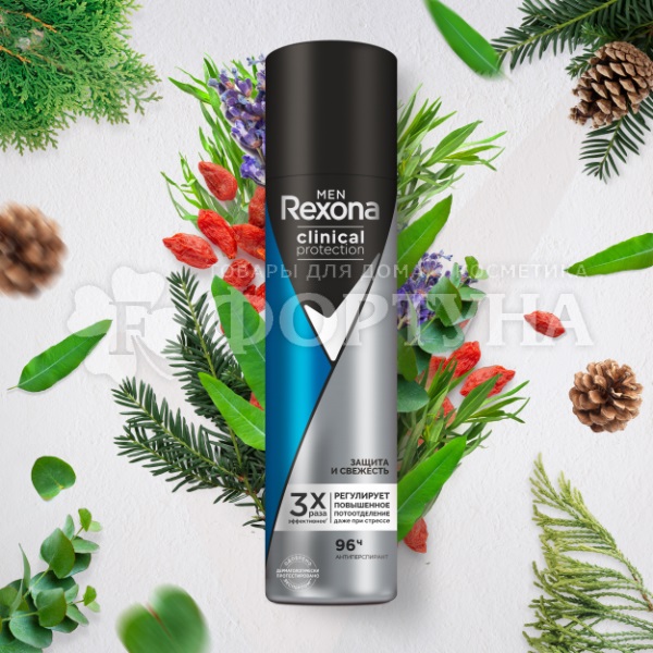 Дезодорант аэрозольный Rexona Clinical Protection 150 мл Защита и свежесть