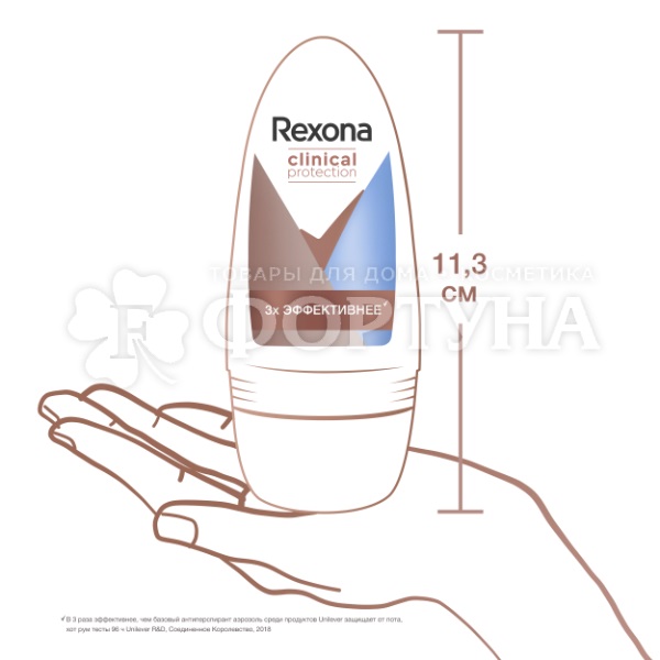 Дезодорант роликовый Rexona Clinical Protection 50 мл Защита и свежесть