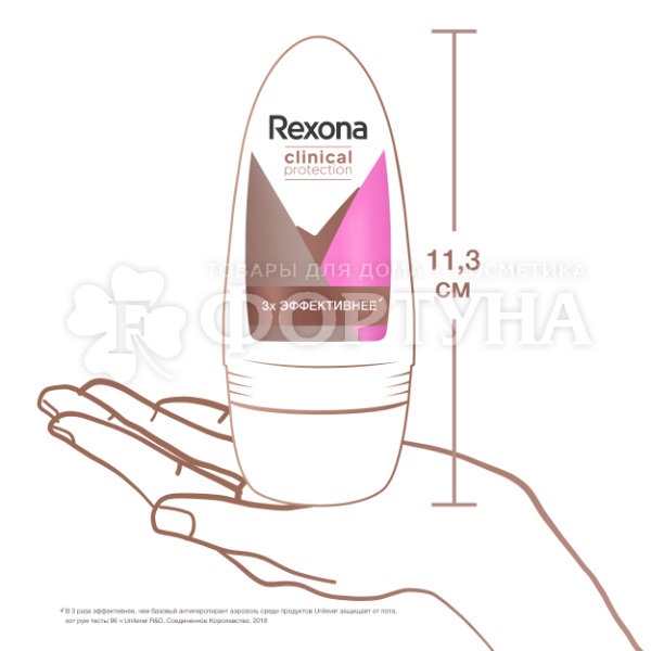 Дезодорант роликовый Rexona Clinical Protection 50 мл Сухость и уверенность