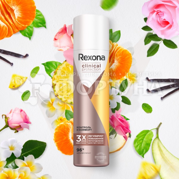 Дезодорант аэрозольный Rexona Clinical Protection 150 мл Контроль и комфорт