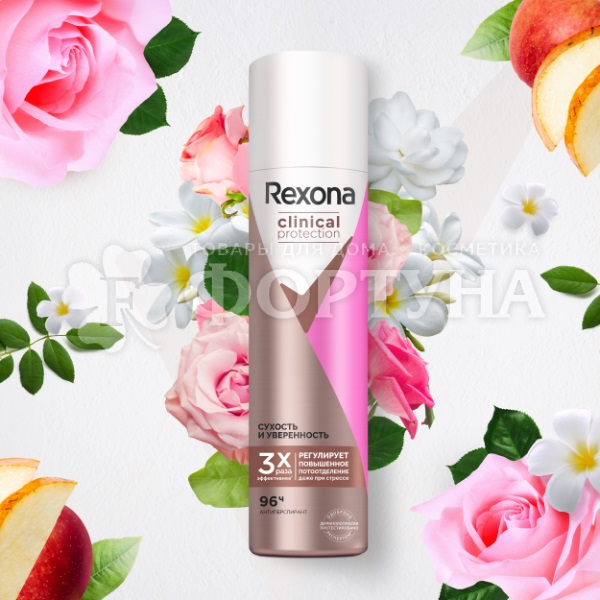 Дезодорант аэрозольный Rexona Clinical Protection 150 мл Сухость и уверенность