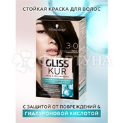 Краска для волос Gliss Kur 3-0 Черно-каштановый
