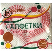 Салфетки бумажные Фортуна 70 шт 1-слойные с декором