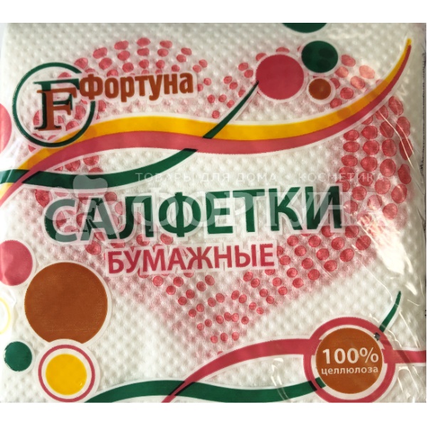 Салфетки бумажные Фортуна 70 шт 1-слойные с декором