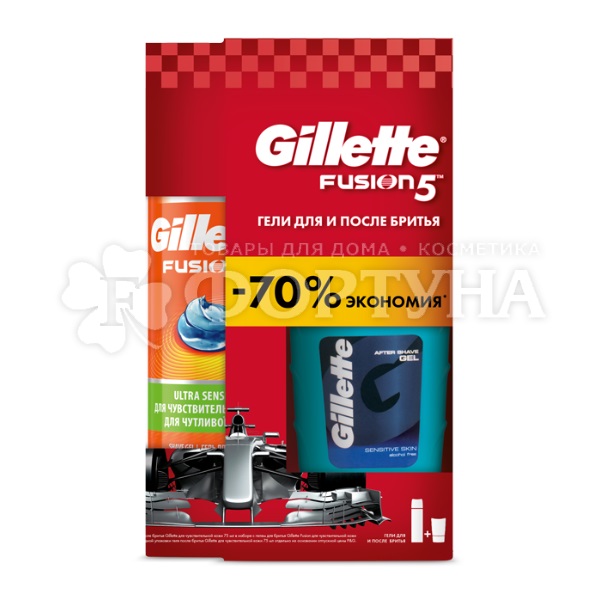 Гель для бритья Gillette 200 мл для чувствительной кожи+гель после ...