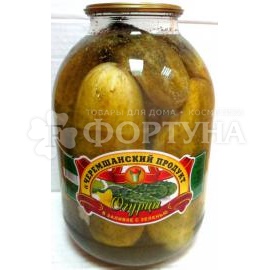 Огурцы Черемшанский продукт 3 л с зеленью в заливке стеклянная банка