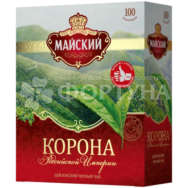 Чай Майский 100 пакетов Корона Российской Империи