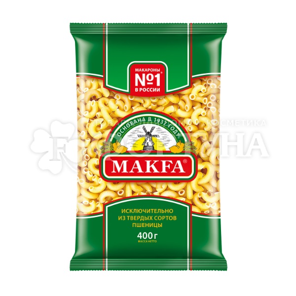 Макароны MAKFA 400 г Рожки гладкие