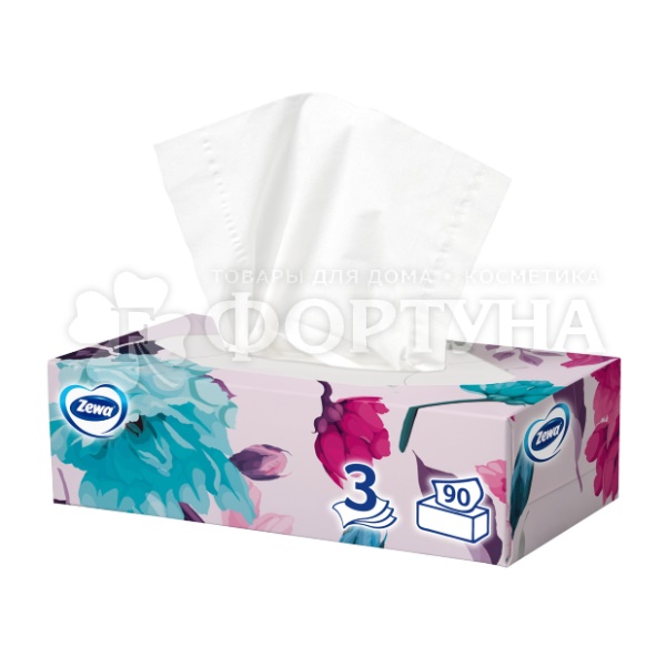 Салфетки бумажные Zewa Deluxe 90 шт 3-х слойные Дизайн