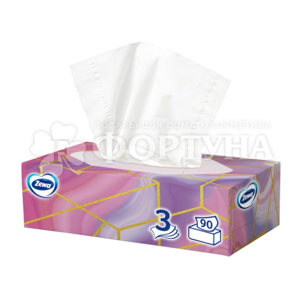 Салфетки бумажные Zewa Deluxe 90 шт 3-х слойные Дизайн