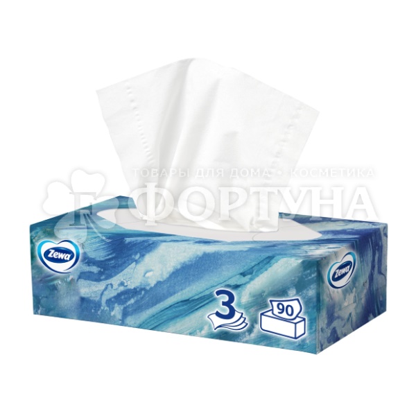 Салфетки бумажные Zewa Deluxe 90 шт 3-х слойные Дизайн