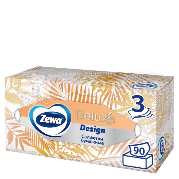 Салфетки бумажные Zewa Deluxe 90 шт 3-х слойные Дизайн