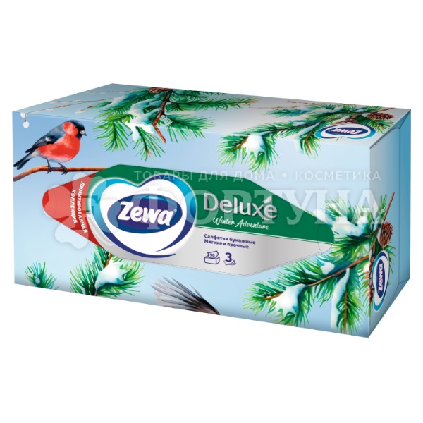Салфетки бумажные Zewa Deluxe 90 шт 3-х слойные Дизайн