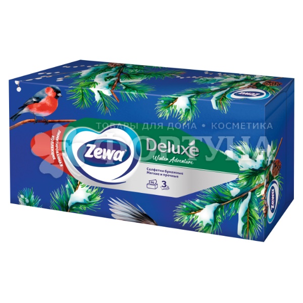 Салфетки бумажные Zewa Deluxe 90 шт 3-х слойные Дизайн