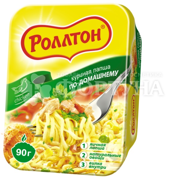 Лапша быстрого приготовления Роллтон 90 г со вкусом курицы