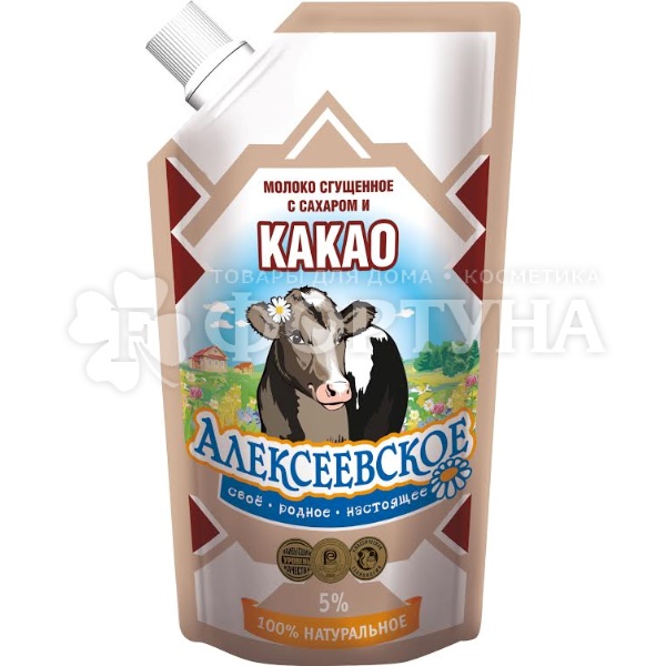 Молоко сгущеное Алексеевское 270 г с какао