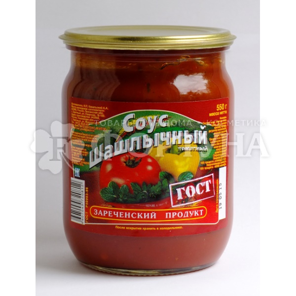 Соус Зареченский продукт 550 г Шашлычный стеклянная банка