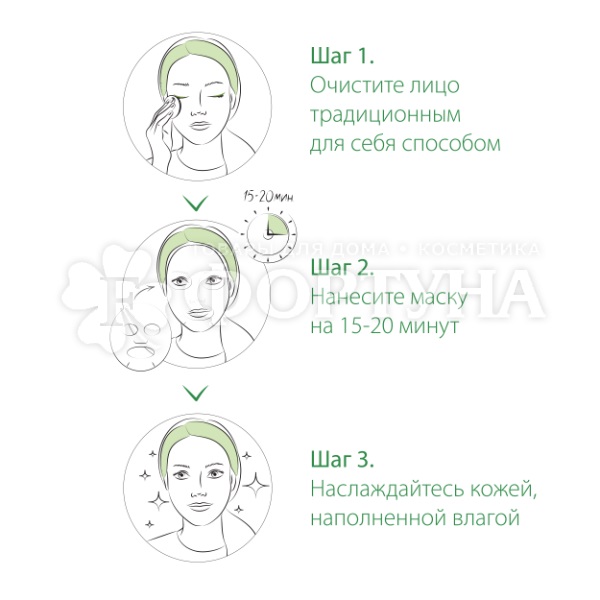 Маска для лица Чистая линия Фитотерапия 25 г Тканевая Увлажнение