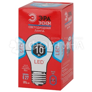 Лампа  светодиодная Эра-Эко Led SMD A60-10т-840-E27