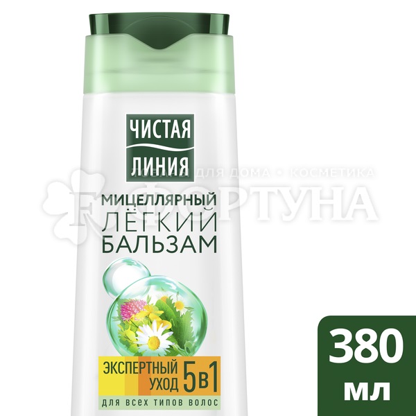 Бальзам для волос Чистая линия 380 мл Сила 5 трав