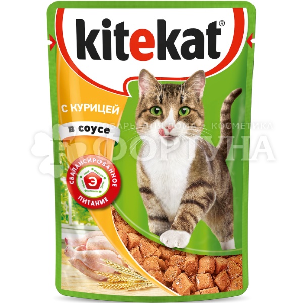 Корм для животных Kitekat 85 г с курицей в соусе по-домашнему
