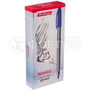 Ручка шариковая Berlingo Triangle Silver синяя 1мм