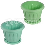 Горшок для цветов 6.4 л ''Фелиция'' с поддоном (цвета в ассортименте)