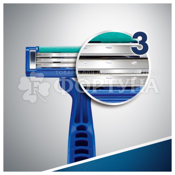 Станки одноразовые Gillette Blue3 Simple3 4 шт в пакете 3 лезвия с увлажняющей полоской