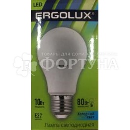 Лампа Ergolux   светодиодная A60 10Вт Е27 4500К 265В