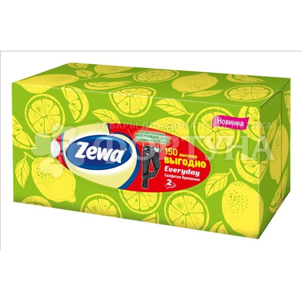Салфетки бумажные Zewa 150 шт 2х-слойные в коробке Everyday купить в ...